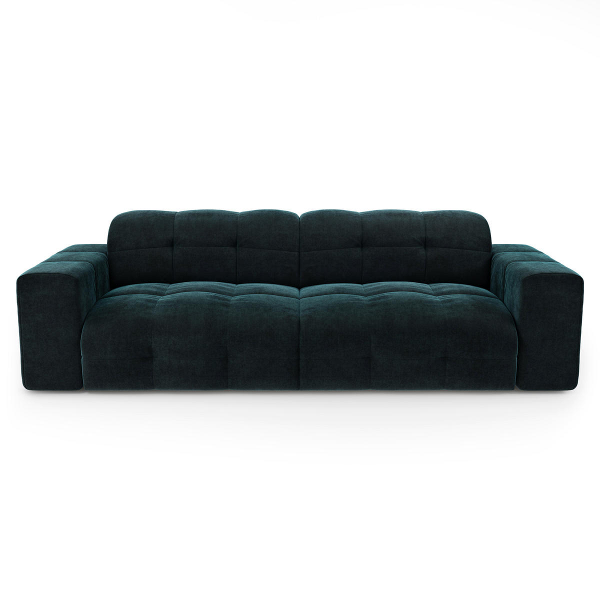 SOFA 4-SITZER Samt pfauenblau 230 cm - Blau/Hellblau, Textil (230/45/32cm) - Sia Home