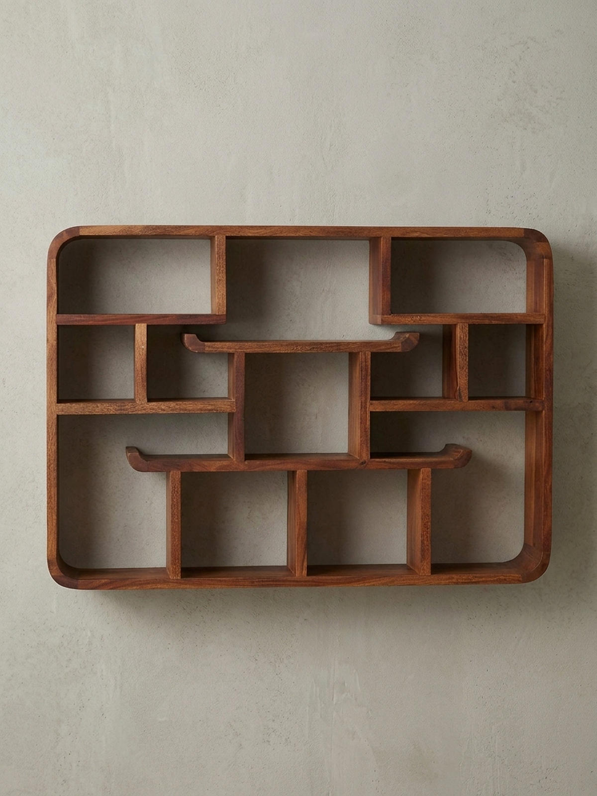 WANDREGAL Massivholz Modern Stil Elegant - Braun, Holz (80/55/12cm) - KADIMA DESIGN