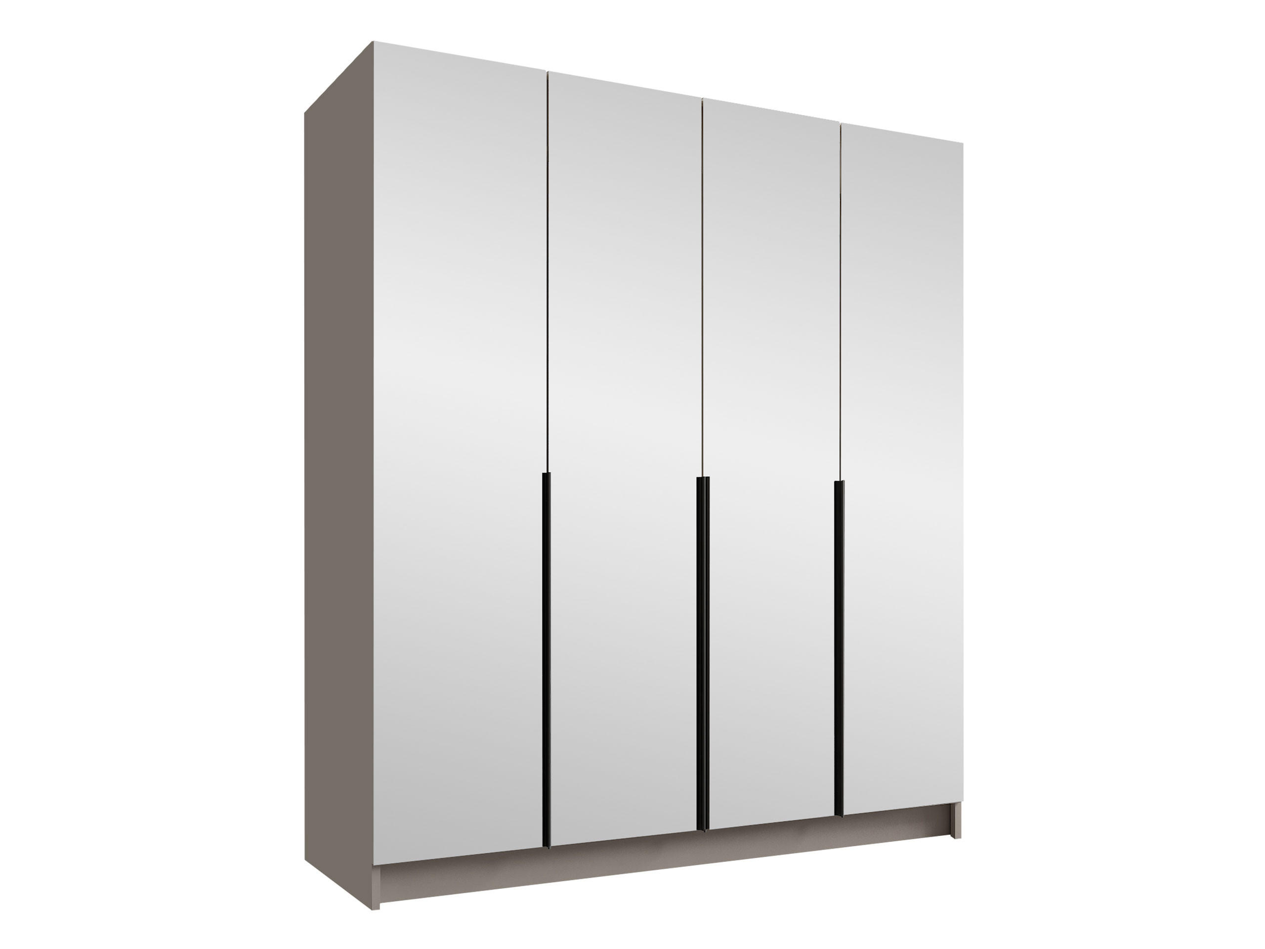 KLEIDERSCHRANK Santi III - Kaschmir/Schwarz, Holzwerkstoff/Metall (200/215/58cm) - MIRJAN24