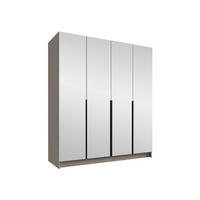 KLEIDERSCHRANK Santi III - Kaschmir/Schwarz, Holzwerkstoff/Metall (200/215/58cm) - MIRJAN24