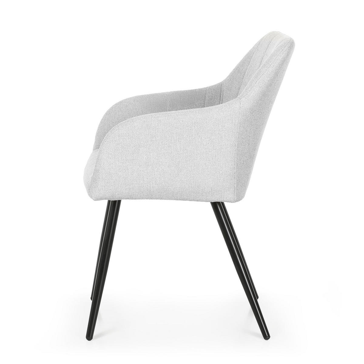 POLSTERSTUHL 6er Set, Metallbeine Hellgrau, Schwarz, X 54/82/58 - Hellgrau/Schwarz, Textil (54/82/58cm) - RAUMHIRSCH FURNITURE