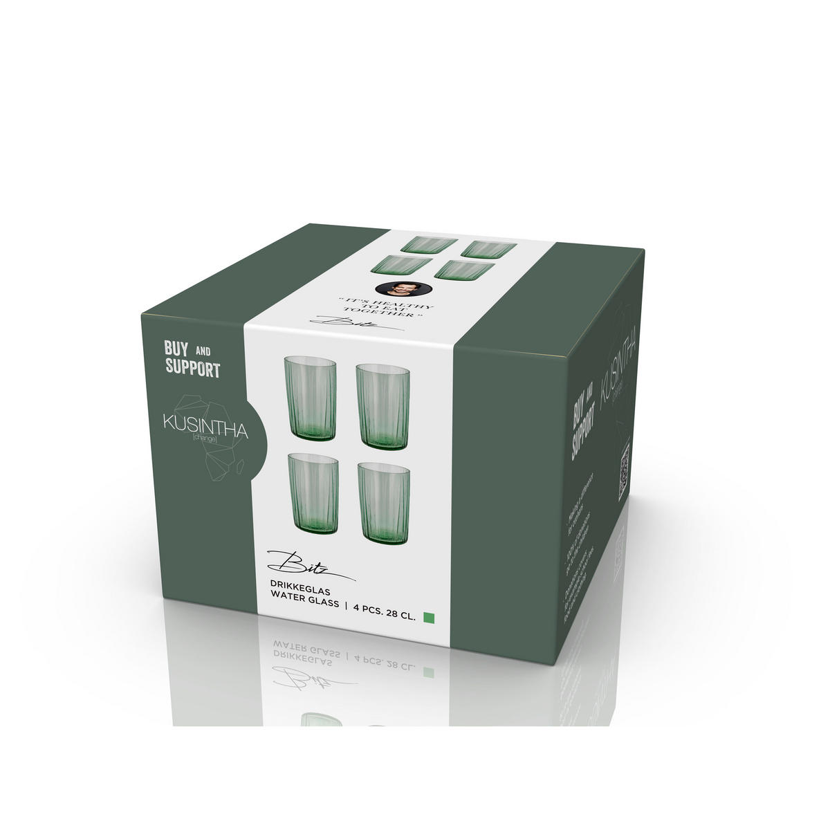 WASSERGLAS Kusintha 28 cl 4 Stck Grün - Grün, Glas (0.28L) - Bitz