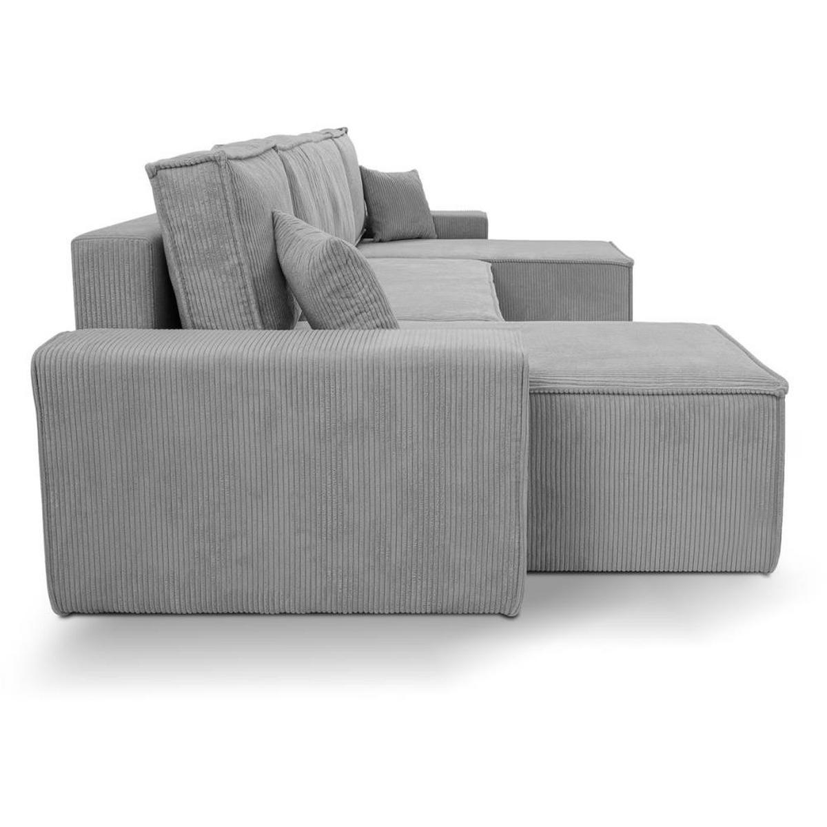 SEDACÍ SOUPRAVA Hektor U s funkcí spaní, světle šedá - černá/světle šedá, textil/plast (318/94/152cm) - Beautysofa