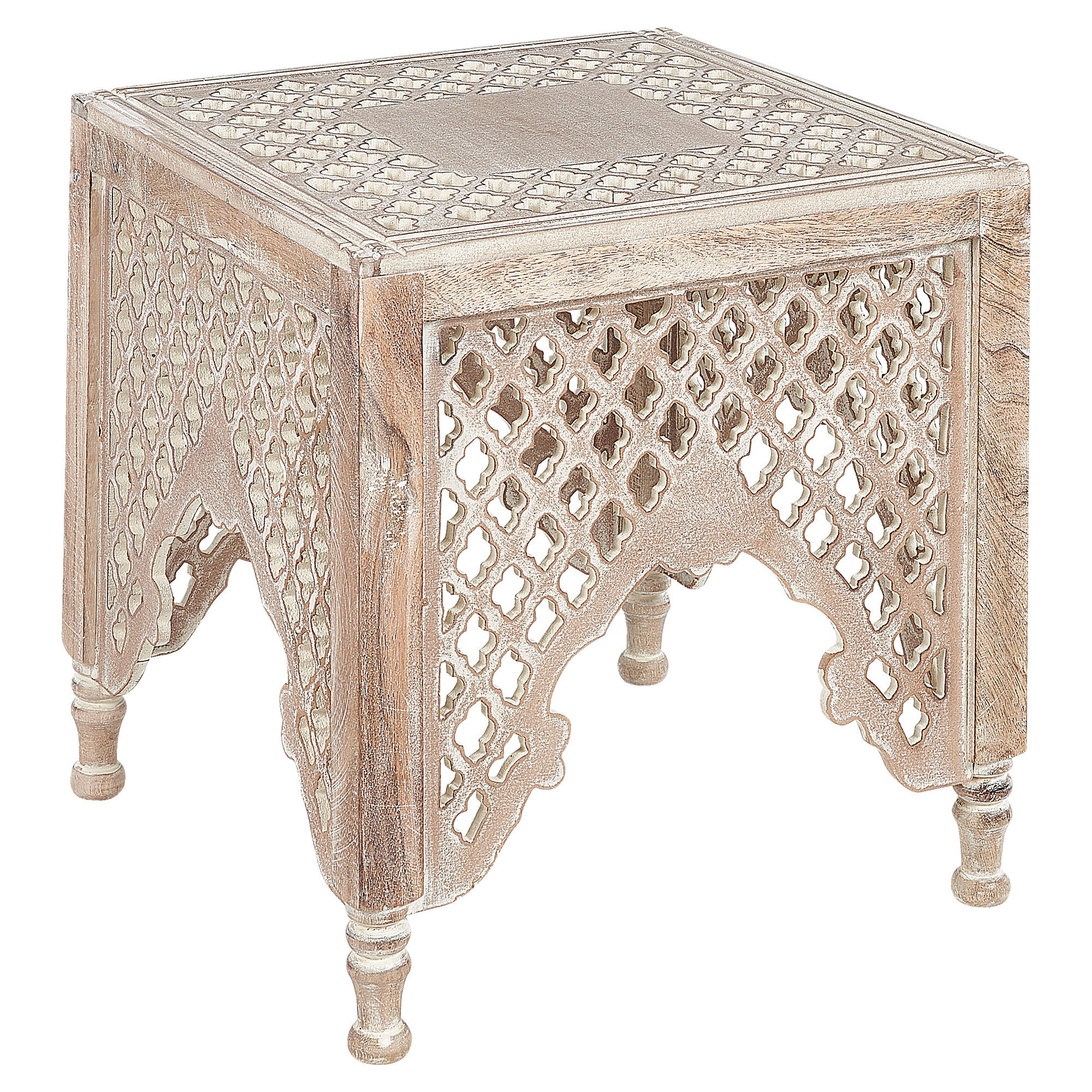 BEISTELLTISCH heller Holzfarbton quadratisch 40/40 cm Kadma - Hellbraun, Holz (40/40/40cm) - Beliani