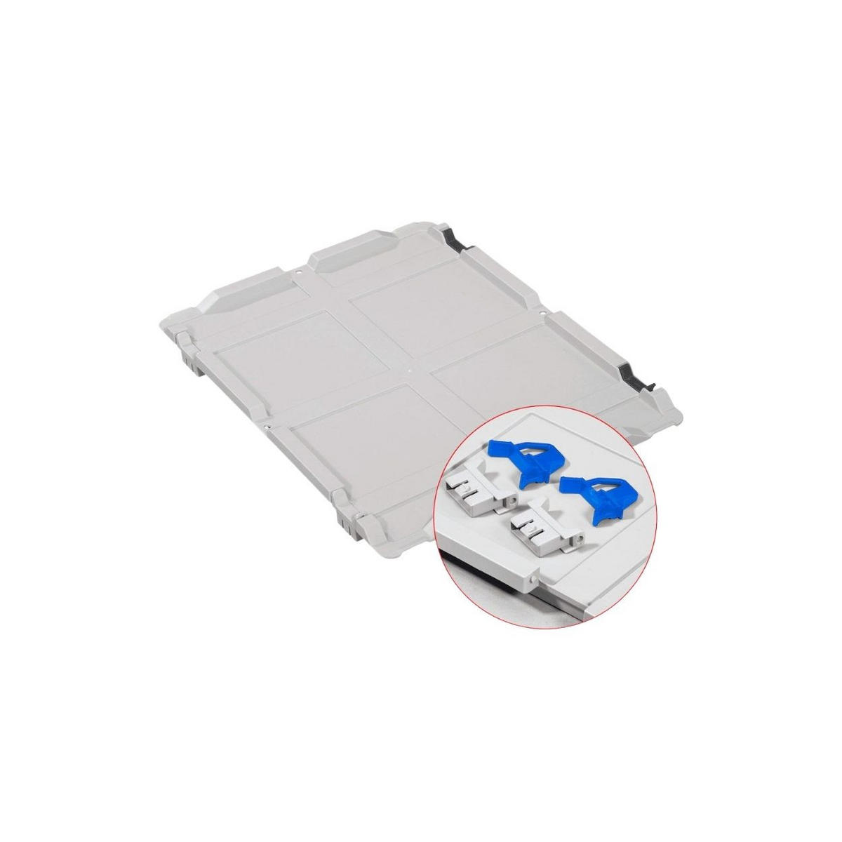 EUROBOX 4x Nextgen Economy Mit Scharnierdeckel Grau/BlauGriffe Geschlossen 30 Liter - Blau, Kunststoff (30/32/40cm) - PROREGAL