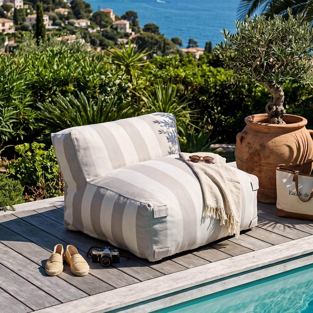 GARTENSESSEL, Beigefarbe - Beige, Textil (85/65/85cm) - Oviala