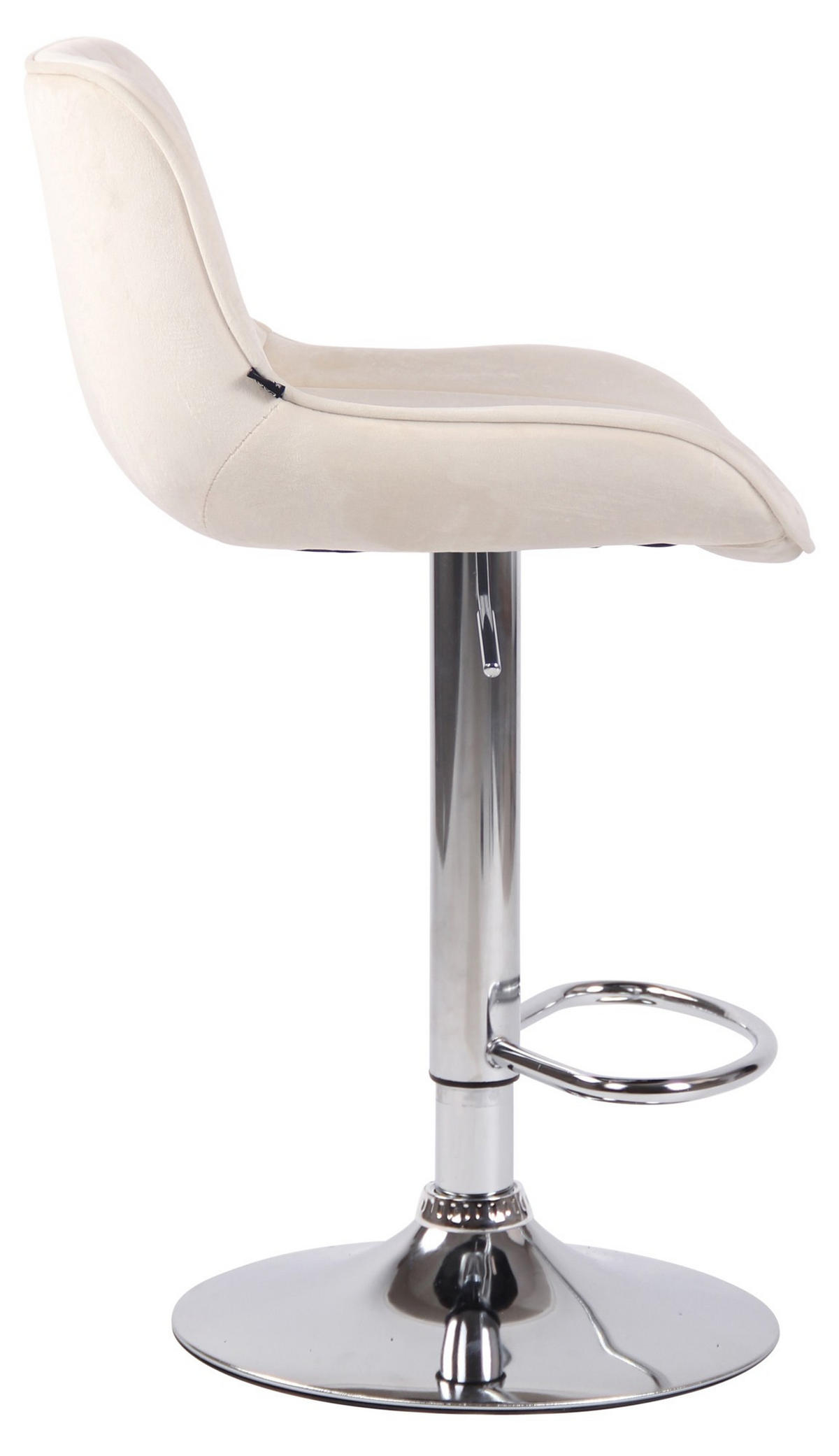 BARHOCKER Lentini Samt 86-108x50x50 cm creme - Creme, Textil (50/86/50cm) - furnicato