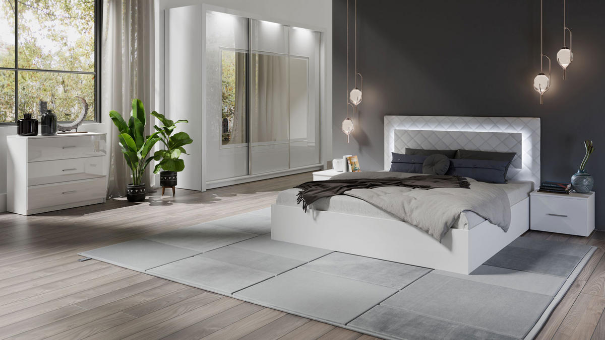 NACHTKONSOLEN 2ER SET Panarea weiß Hochglanz je 46 / 40 / 35cm - Weiß Hochglanz/Weiß, Holz/Holzwerkstoff (46/35/40cm) - Feldmann-Wohnen