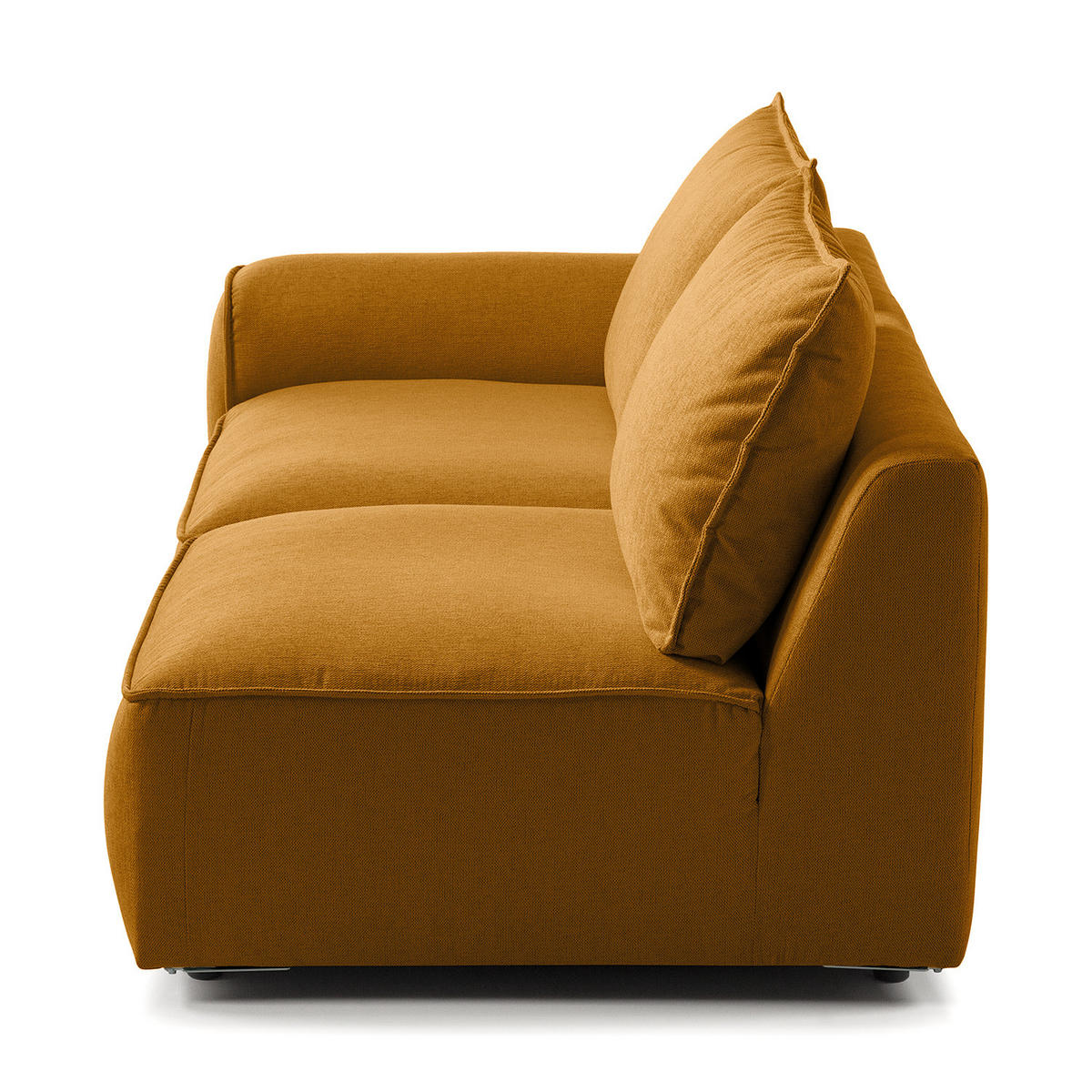 2,5-SITZER SOFA - modular - Gelb/Schwarz, Holz/Kunststoff (189/80/99cm) - home24