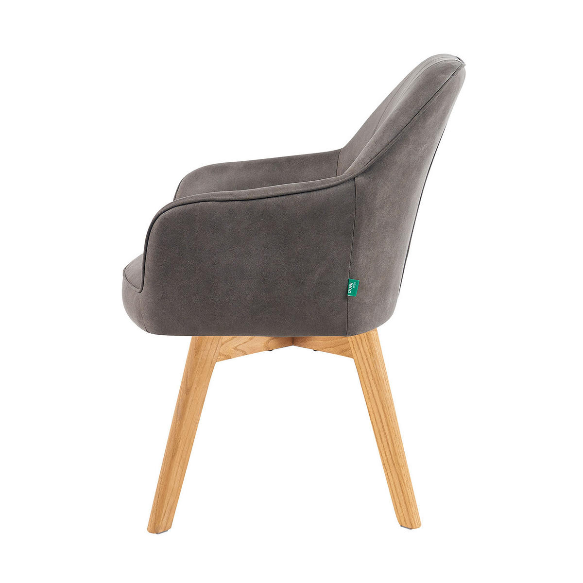 ARMLEHNSTUHL Mika-Enno - Honigeiche/Taupe, Eichenholz/Holz (60/87/65cm) - DUBI Möbel