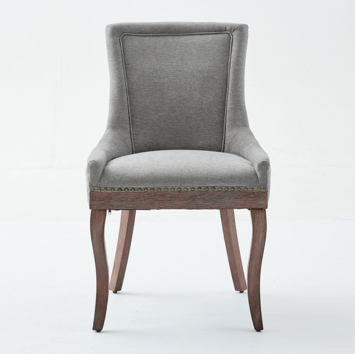 ESSZIMMERSTUHL 2er-Set mit hoher Rückenlehne Chenille Gray - Grau, Holz (55/92.5/61cm) - Meubliv