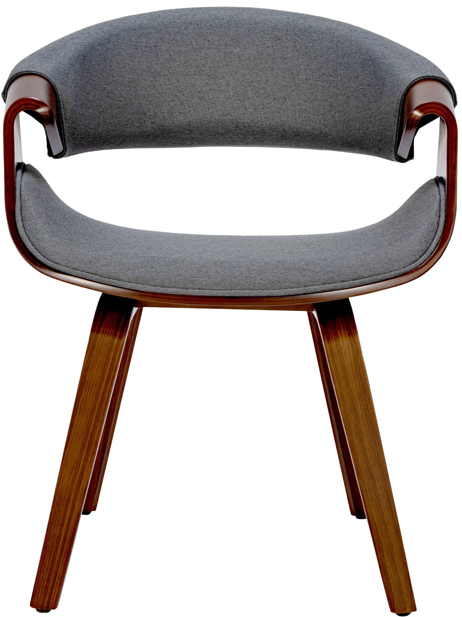 STUHL 2er Set Stoff walnuss/grau - Walnussfarben/Grau, Holz/Textil (62/76/52cm) - CLP