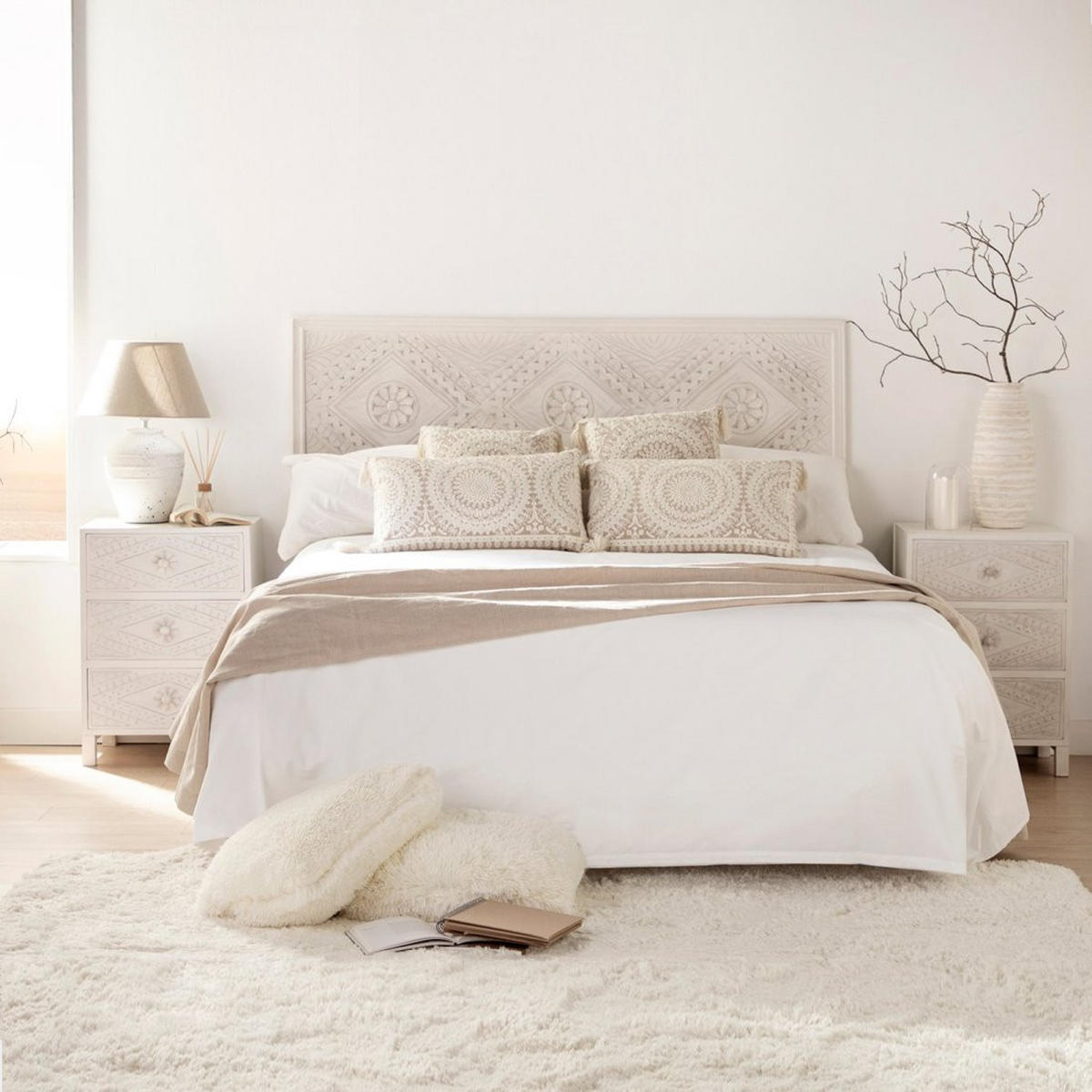 NACHTTISCH 3 SCHUBLADEN Sinta Weiß 45 cm x 66 cm - Weiß, Holzwerkstoff (45/66/35cm) - Klast Home