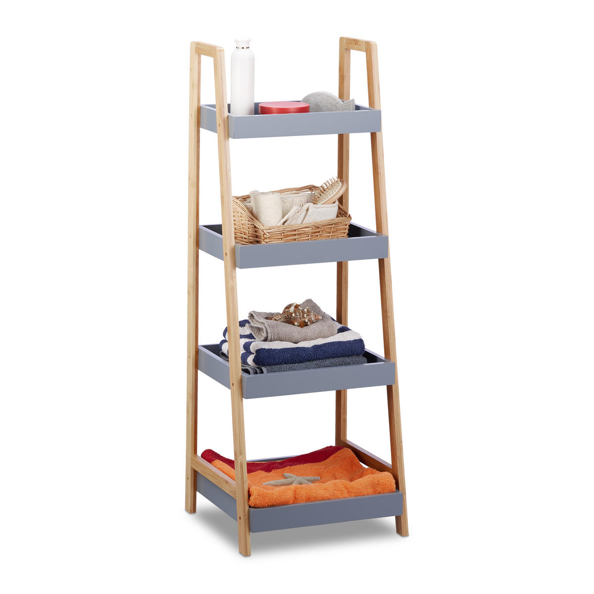 BADREGAL - Multicolor, Holz (36/98/35cm) - Relaxdays