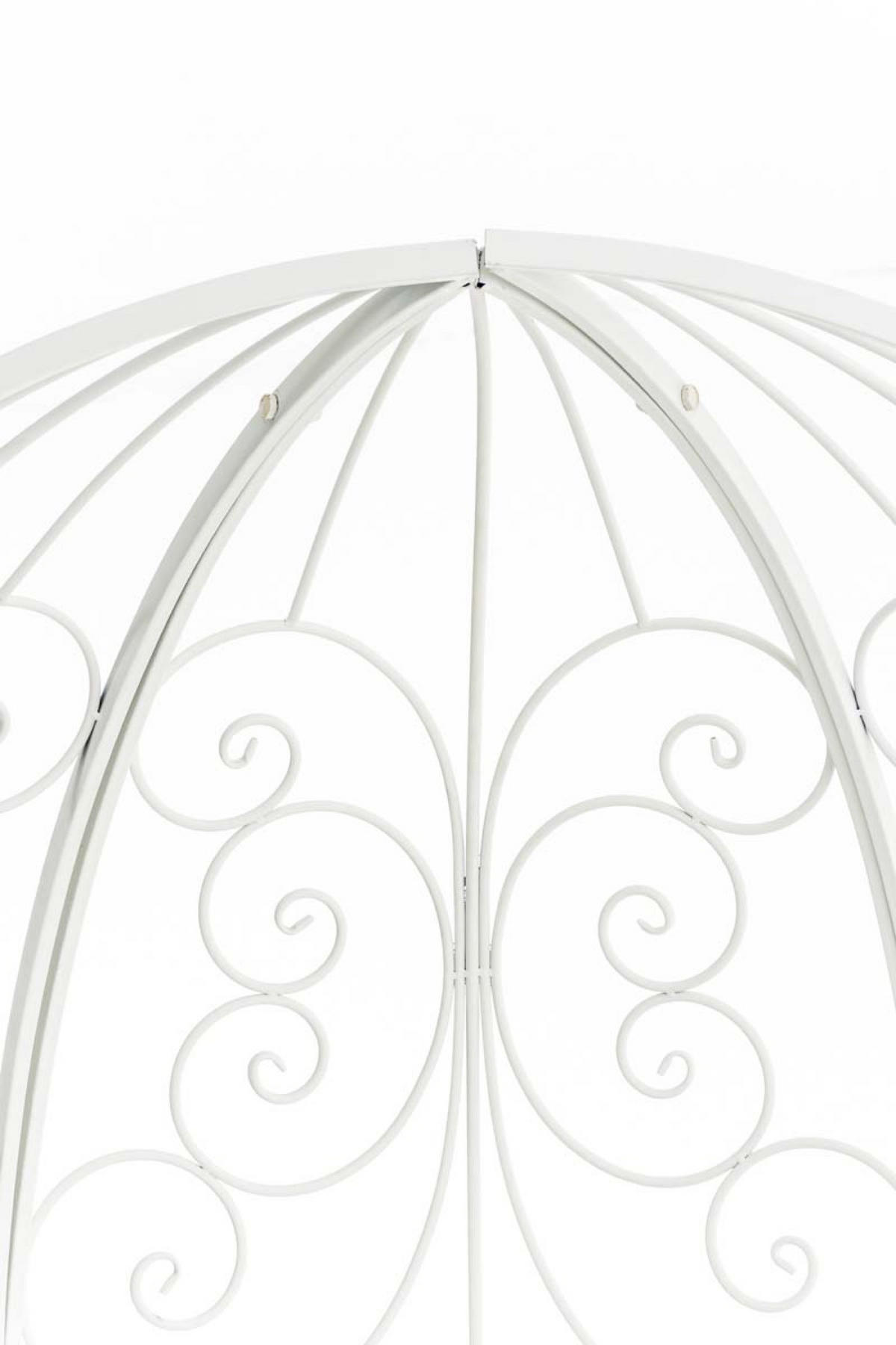 HALBPAVILLON Rosalia mit Sitzbank weiß - Weiß, Metall (120/178/58cm) - TPFGarden