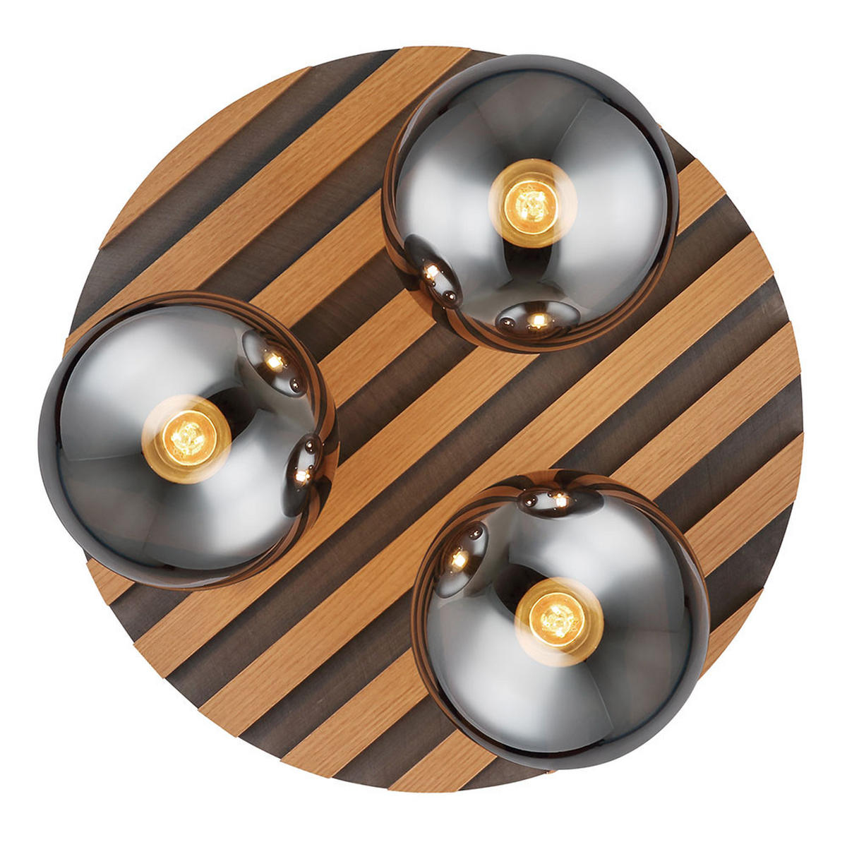 DECKENLEUCHTE PARSONS Metall schwarz matt - Schwarz, Glas (39/39/20cm) - Globo Lighting