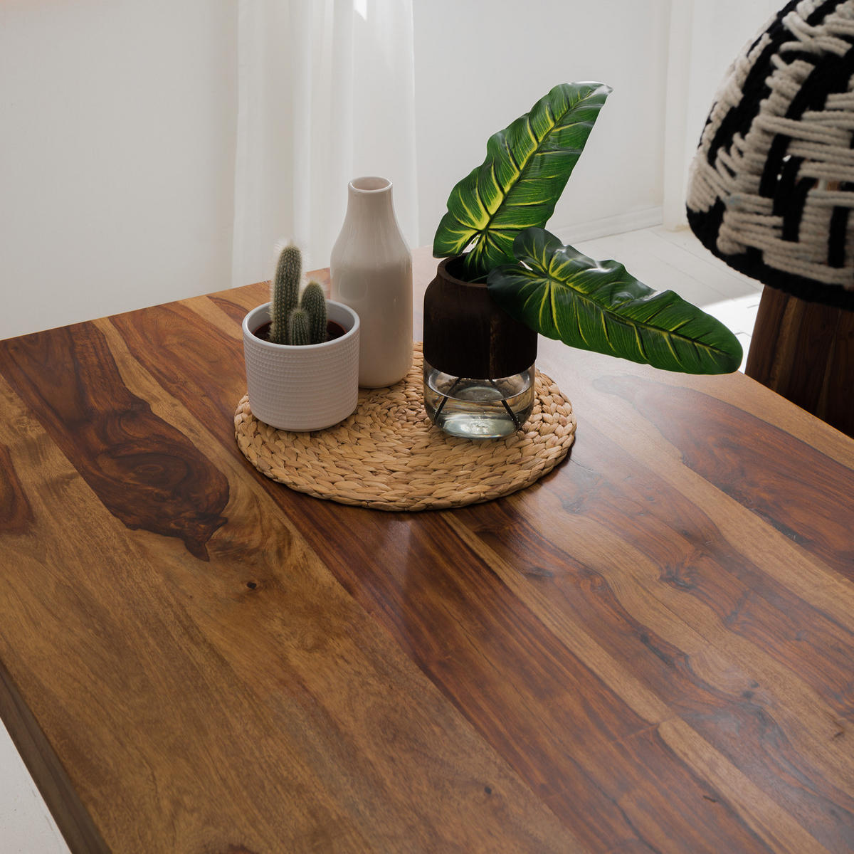 ESSTISCH - Sheesham massiv - Sheeshamfarben, Holz (90/140/76cm) - home24