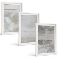 BILDER SET 3er Set - 40x60 cm Weißer Rahmen - Moderne, Used-Look-Texturen - Weiß, Kunststoff (40/60cm) - TULUP