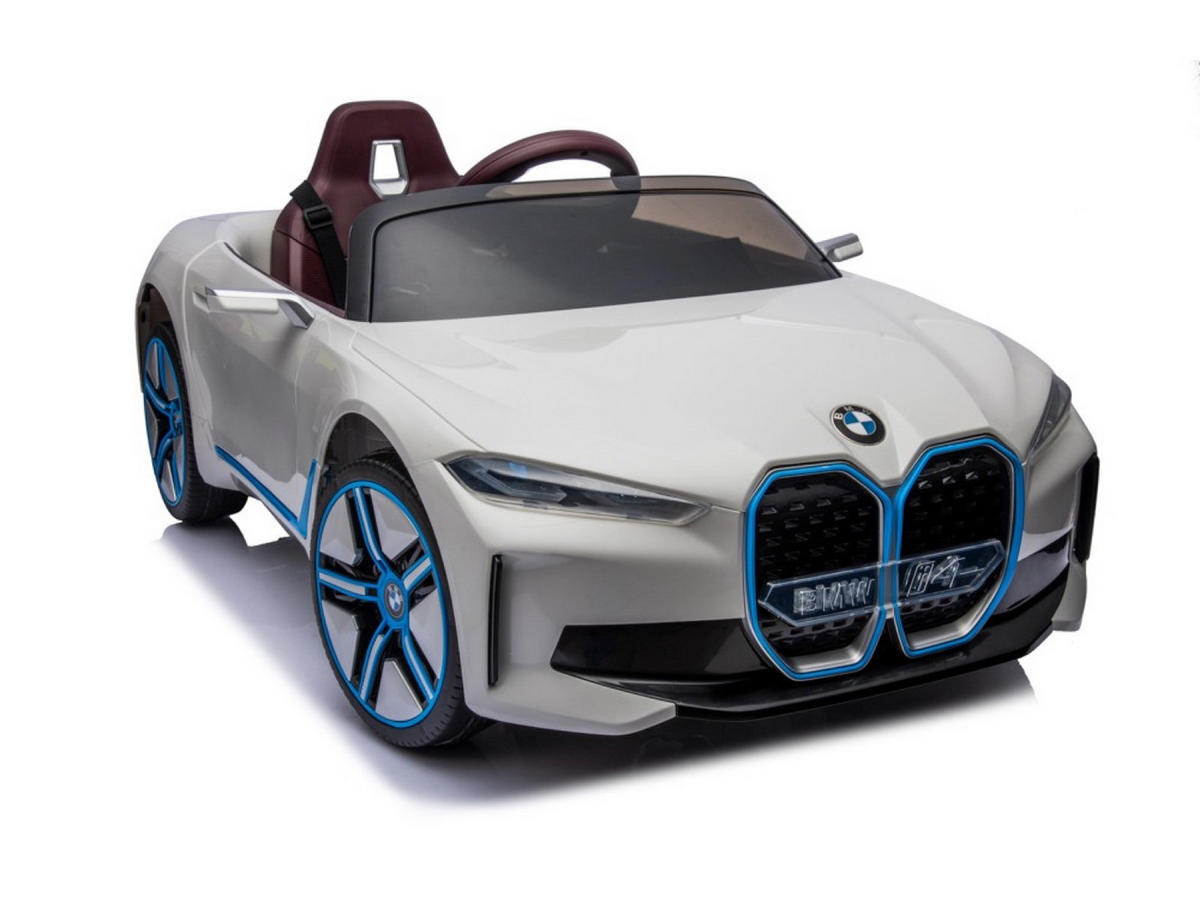 KINDER ELEKTROAUTO BMW i4 weiß - Weiß, Kunststoff (115/67/54cm) - TPFLiving