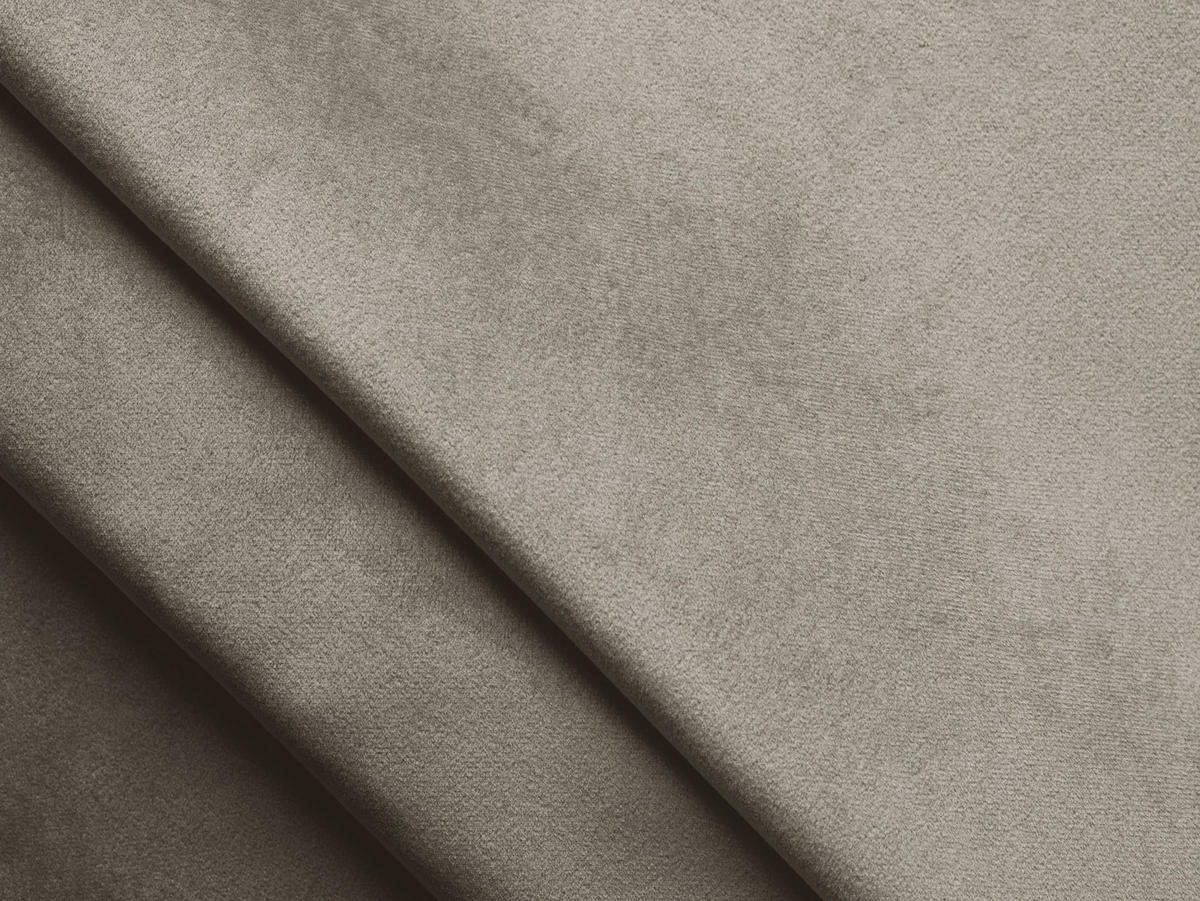 POUF Samt Stoff Grau - Taupe/Schwarz, Holzwerkstoff/Kunststoff (75/37/75cm) - Makamii