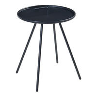 GARTEN-BEISTELLTISCH Fosen - Schwarz, Metall (42/42/55cm) - [en.casa]