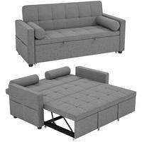 SCHLAFSOFA 2er-Sitz DE-14607 mit Doppelbett und verstellbarer Rückenlehne Grau - Grau, Metall (137.5/84/80.5cm) - ComfortXL