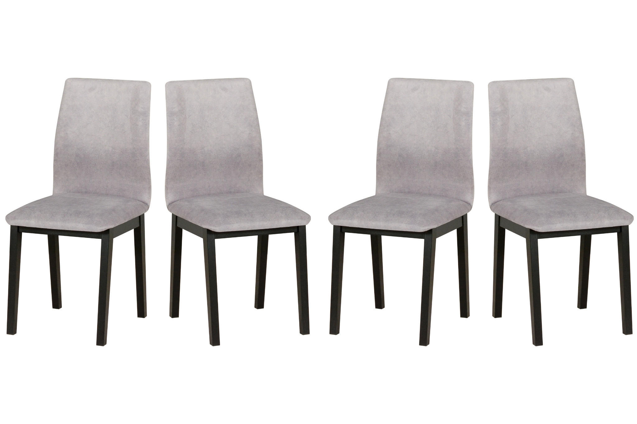 ESSZIMMERSTUHL- Set 4x LUNA 1 schwarz, Zetta 302 - Schwarz/Grau, Holz (43/91/40cm) - Leaf Design