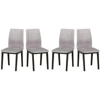 ESSZIMMERSTUHL- Set 4x LUNA 1 schwarz, Zetta 302 - Schwarz/Grau, Holz (43/91/40cm) - Leaf Design