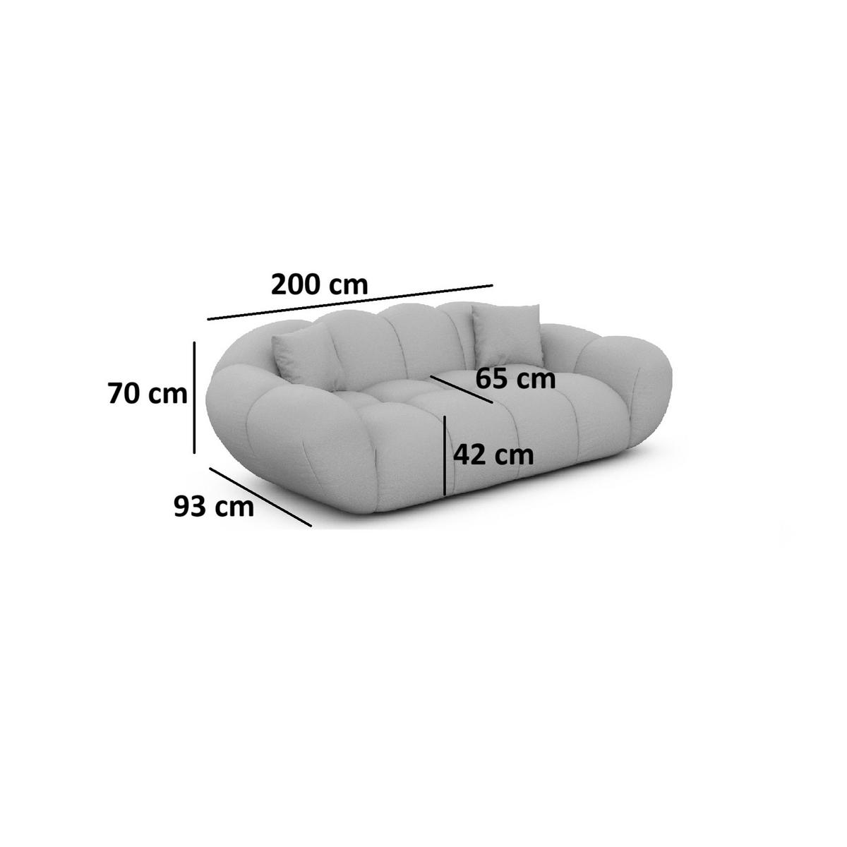 2-SITZER-SOFA Liva Weiß Kunstleder - Weiß, Kunststoff (200/70/93cm) - VAROYAL