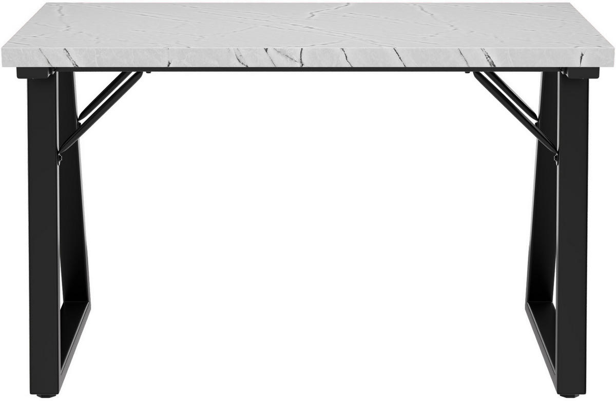 ESSTISCH in Holz, Metall 120/60/75cm - Schwarz/Weiß, Holzwerkstoff (60/120/75cm) - HOMAVO