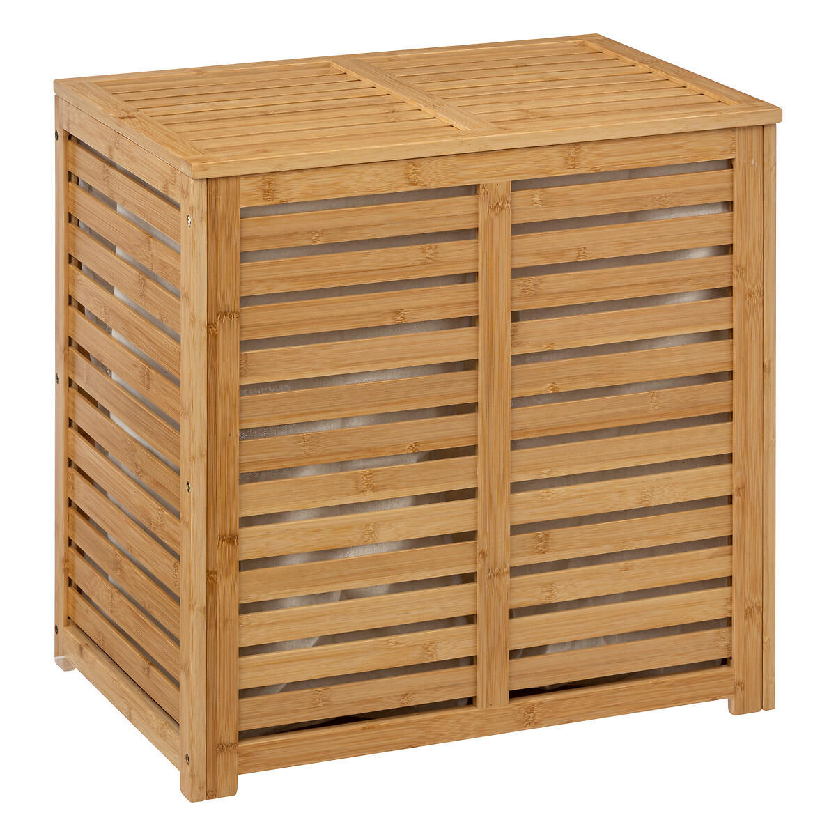 WÄSCHEKORB doppelt Sicela 60/40/60 cm - Beige, Naturmaterialien (40/60/60cm) - 5five Simply Smart