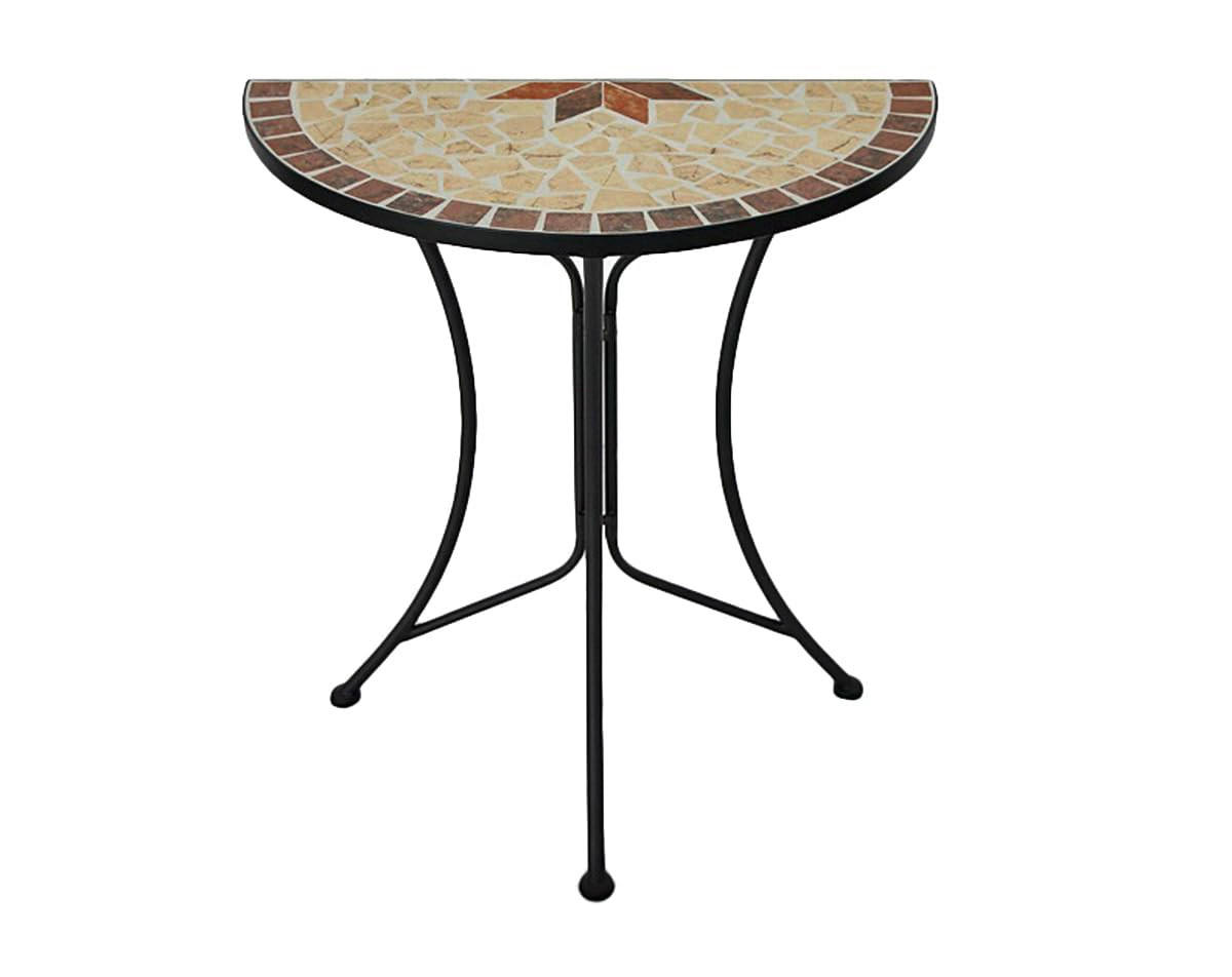 BALKONTISCH Tanja halbrund Gartentisch - Schwarz, Metall (60/30/70cm) - DELUKE