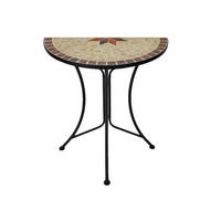 BALKONTISCH Tanja halbrund Gartentisch - Schwarz, Metall (60/30/70cm) - DELUKE