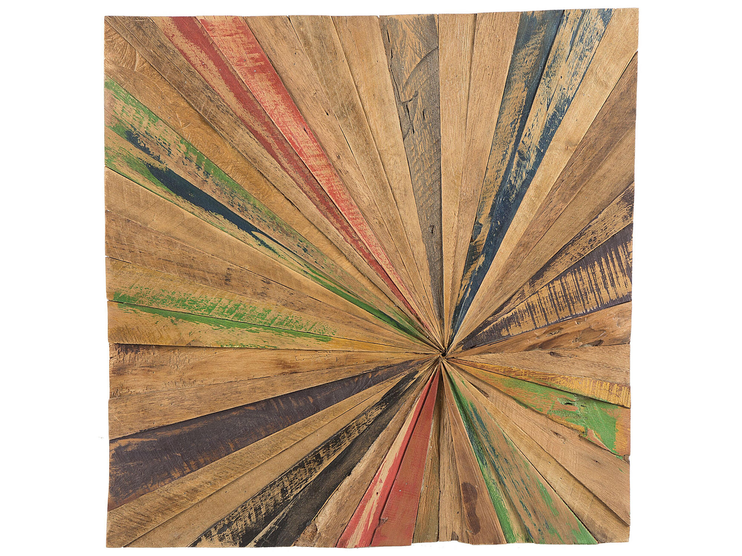 WANDDEKORATION Teakholz heller holzfarbton Cancun - Hellbraun, Holz (70/70/4cm) - Beliani