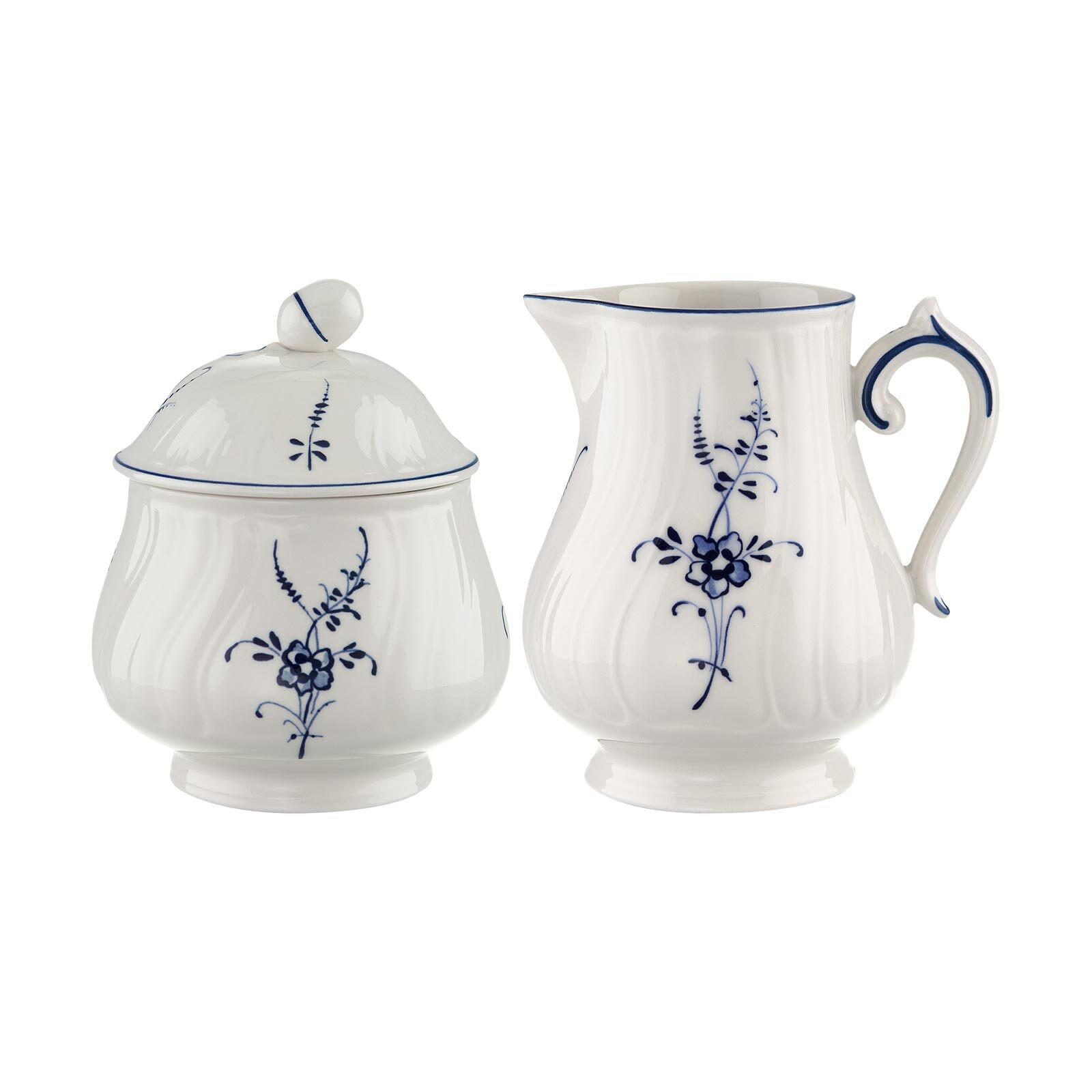 MILCH- UND ZUCKER-SET Vieux Luxembourg weiß-blau 2er Set - Blau/Weiß, Keramik (1/1/1cm) - Villeroy & Boch