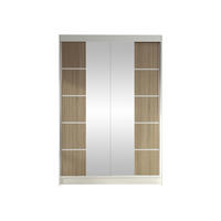 SCHWEBETÜRENSCHRANK Lino V - Weiß/Sonoma Eiche, Holzwerkstoff/Metall (120/200/58cm) - MIRJAN24