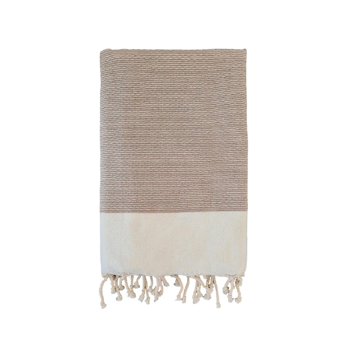HAMMAMTUCH Traditionelle Athena 100x200 190g/m² taupe - Beige, Textil (100/200cm) - LE COMPTOIR DE LA PLAGE