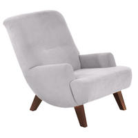 SESSEL Kajsa 71x80x101 Bezug Veloursstoff Buche nussbaum/silber - Silberfarben/Nussbaumfarben, Kunststoff (101/80/71cm) - 58aufmkessel