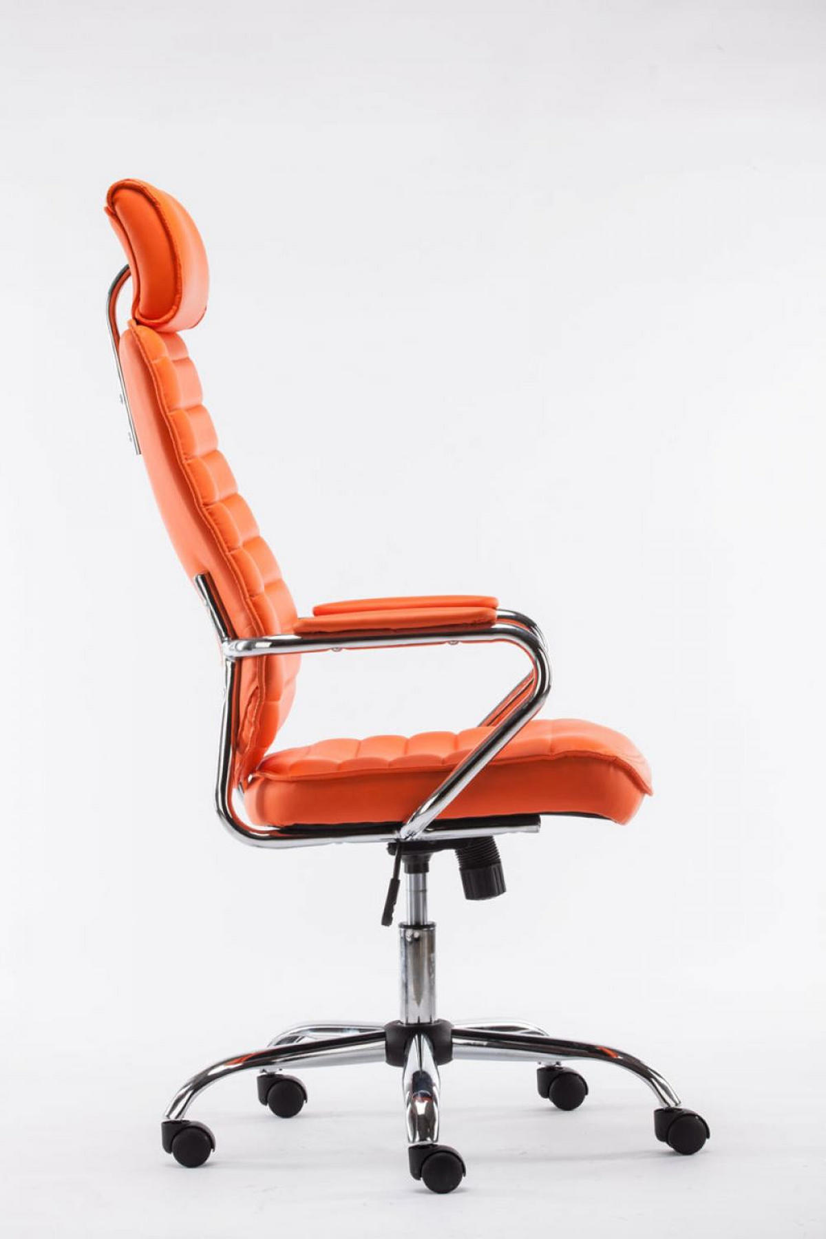 CHEFSESSEL Lederlook orange - Chromfarben/Orange, Textil/Metall (60/117/67cm) - CLP