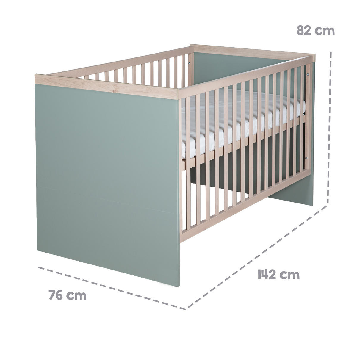 KOMBI-KINDERBETT 70 x 140 cm Selva - Grün, Holz - Roba