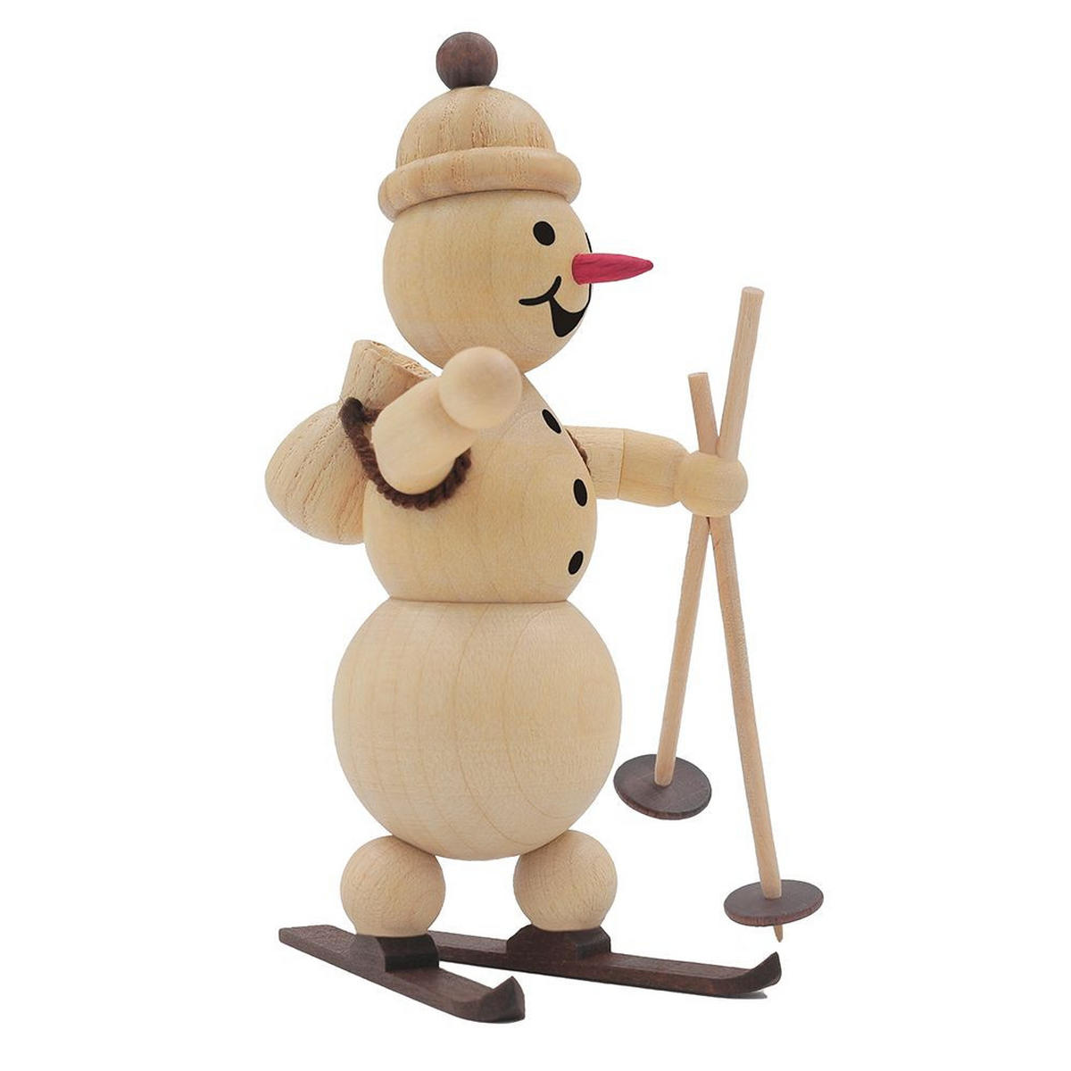 HOLZFIGUR Schneemann Skilehrer 10 cm - Multicolor, Holz (7/10/0.1cm)