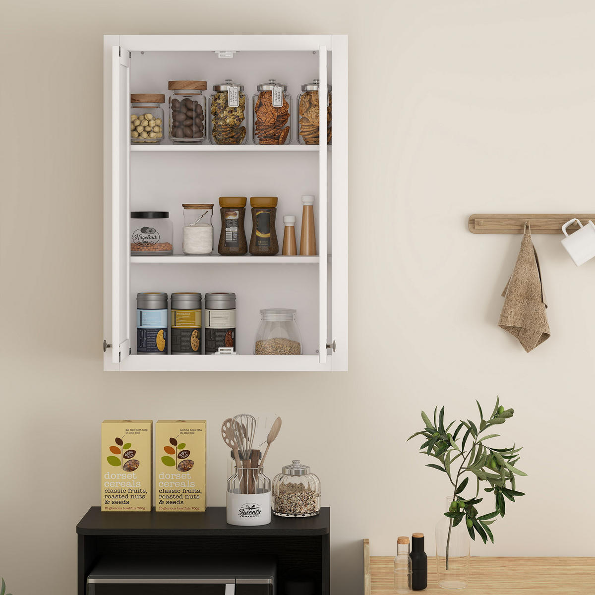 HÄNGESCHRANK DE-15950 61/20/84 cm Weiß - Weiß, Holzwerkstoff (20/84/61cm) - ComfortXL