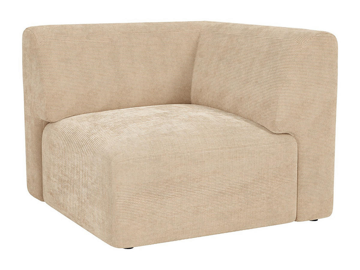 SESSEL mit gerader Rückenlehne - 1 Person - samt - beige Pogni - Beige, Textil (97/73/97cm) - Vente-Unique