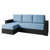 ECKSOFA Calabrini - Blau/Schwarz, Holz/Kunststoff (233/140cm) - MIRJAN24