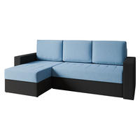ECKSOFA Calabrini - Blau/Schwarz, Holz/Kunststoff (233/140cm) - MIRJAN24