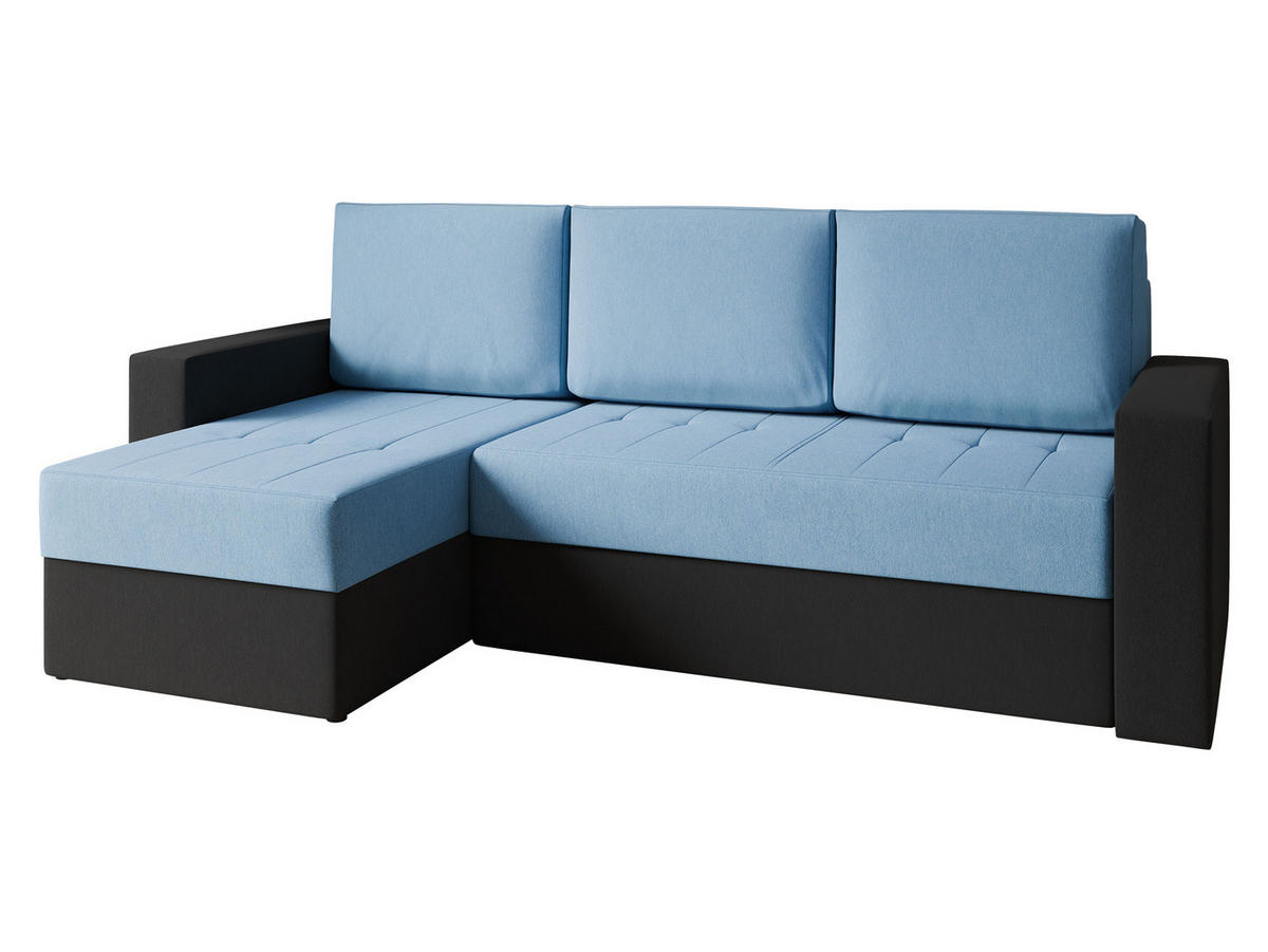ECKSOFA Calabrini - Blau/Schwarz, Holz/Kunststoff (233/140cm) - MIRJAN24