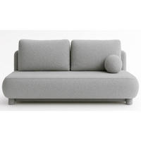 SCHLAFSOFA MAJA, Sofa mit Schlaffunktion und Bettkasten, Farbe: Hellgrau, Bouclé-Stoff - Hellgrau, Textil (209/96/96cm) - Sepro Meble