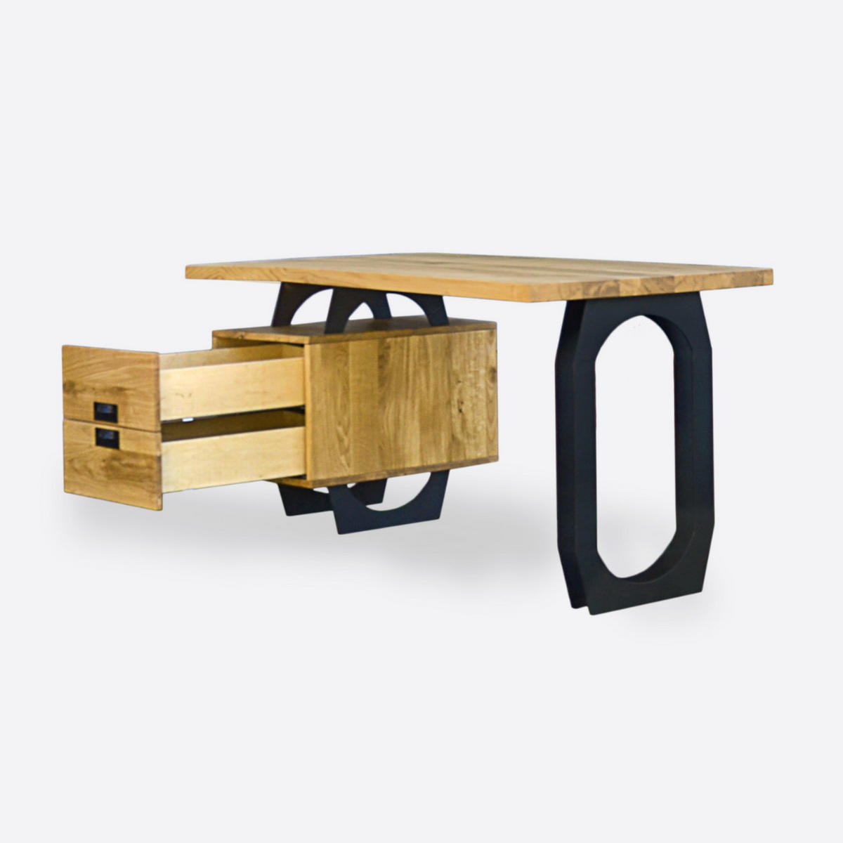 SCHREIBTISCH mit Metallbeinen fürs Büro & Office WALT - Eichefarben, Holz (70/150/75cm) - Rawood Furniture