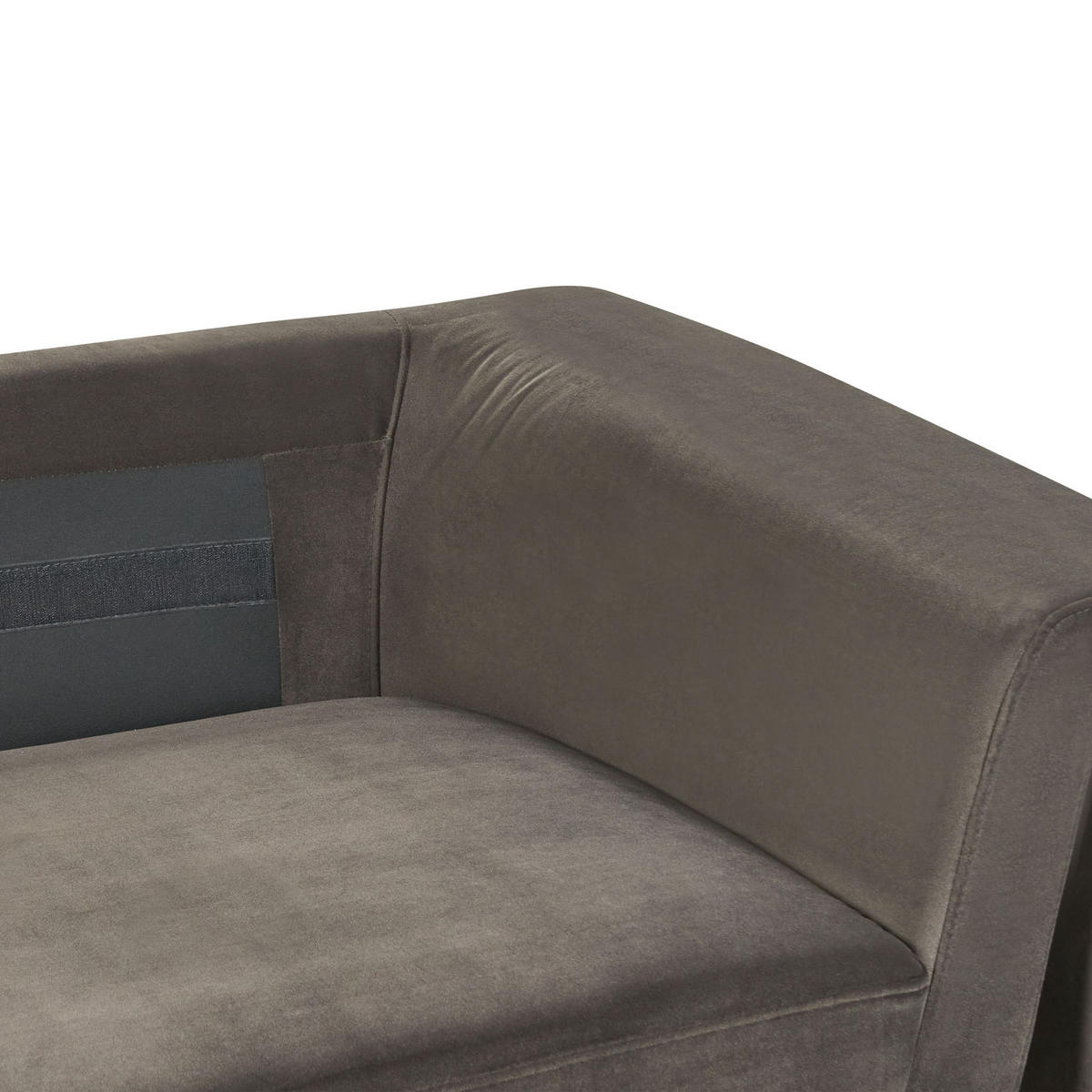 3-SITZER-SOFA Samtstoff Graphitgrau Maunu - Graphitfarben/Schwarz, Textil (237/76/83cm) - Beliani