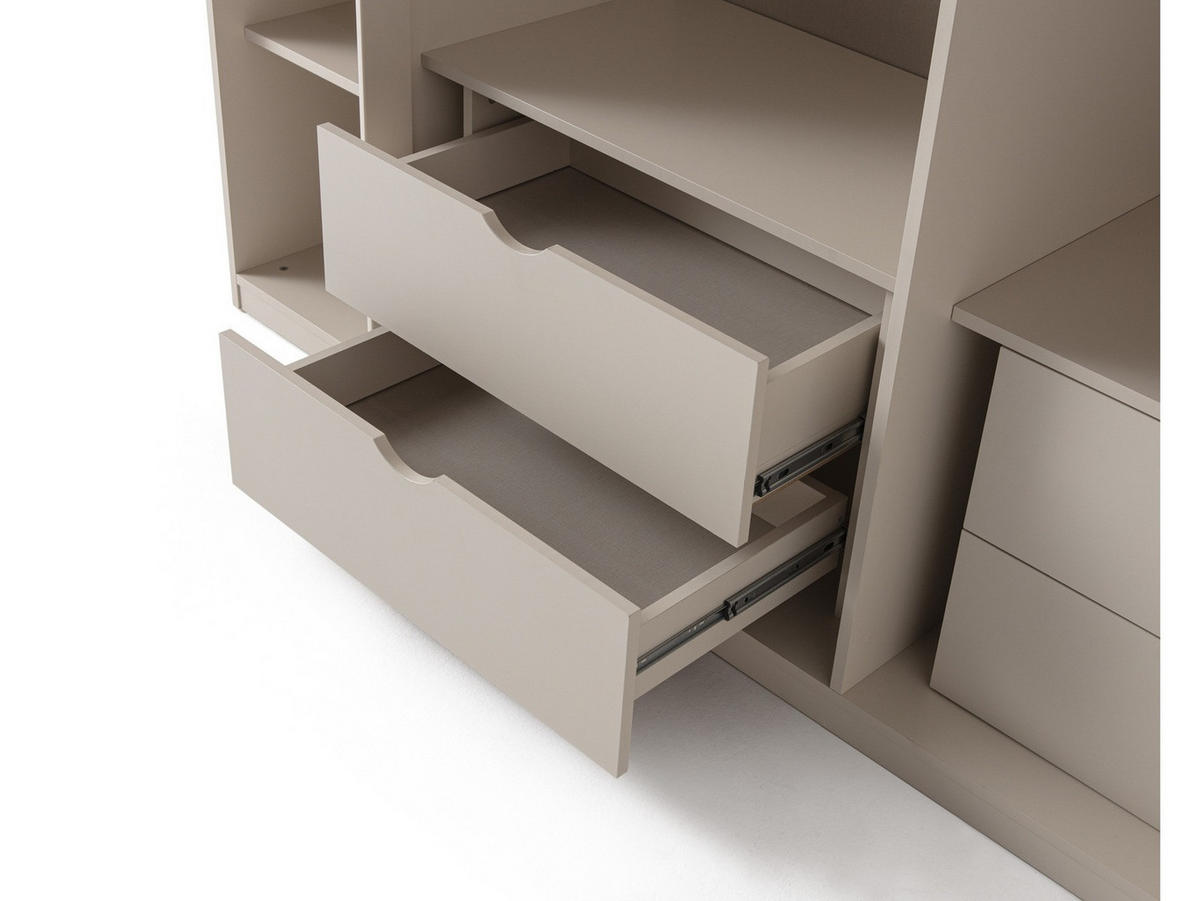 KLEIDERSCHRANK Alaska 4 trg. - Creme, Holzwerkstoff (175/215/60cm)